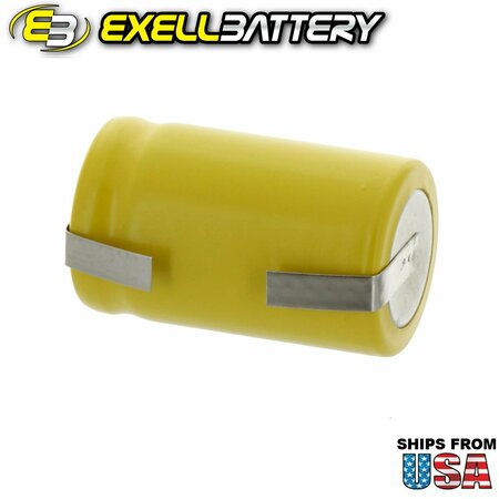 Exell Battery 2/3A Size 1.2V 700mAh NiCD Rechargeable Battery with Tabs EBC-302-1